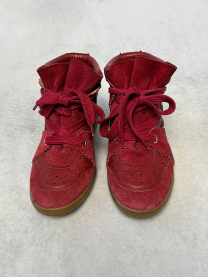 Isabel Marant Bobby Wedge Sneaker Burgundy (39)