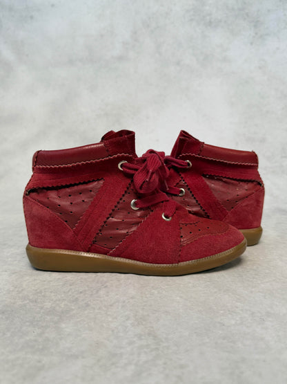 Isabel Marant Bobby Wedge Sneaker Burgundy (39)