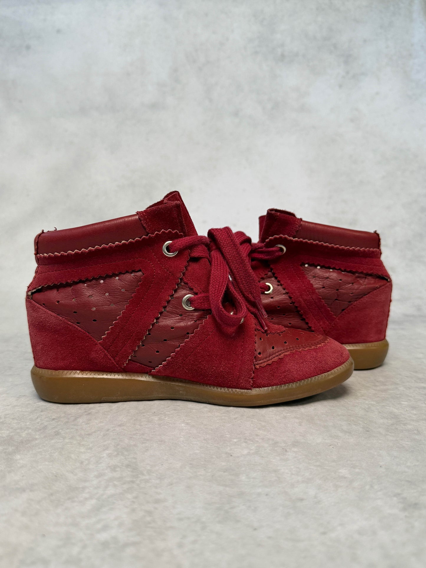 Isabel Marant Bobby Wedge Sneaker Burgundy (39)