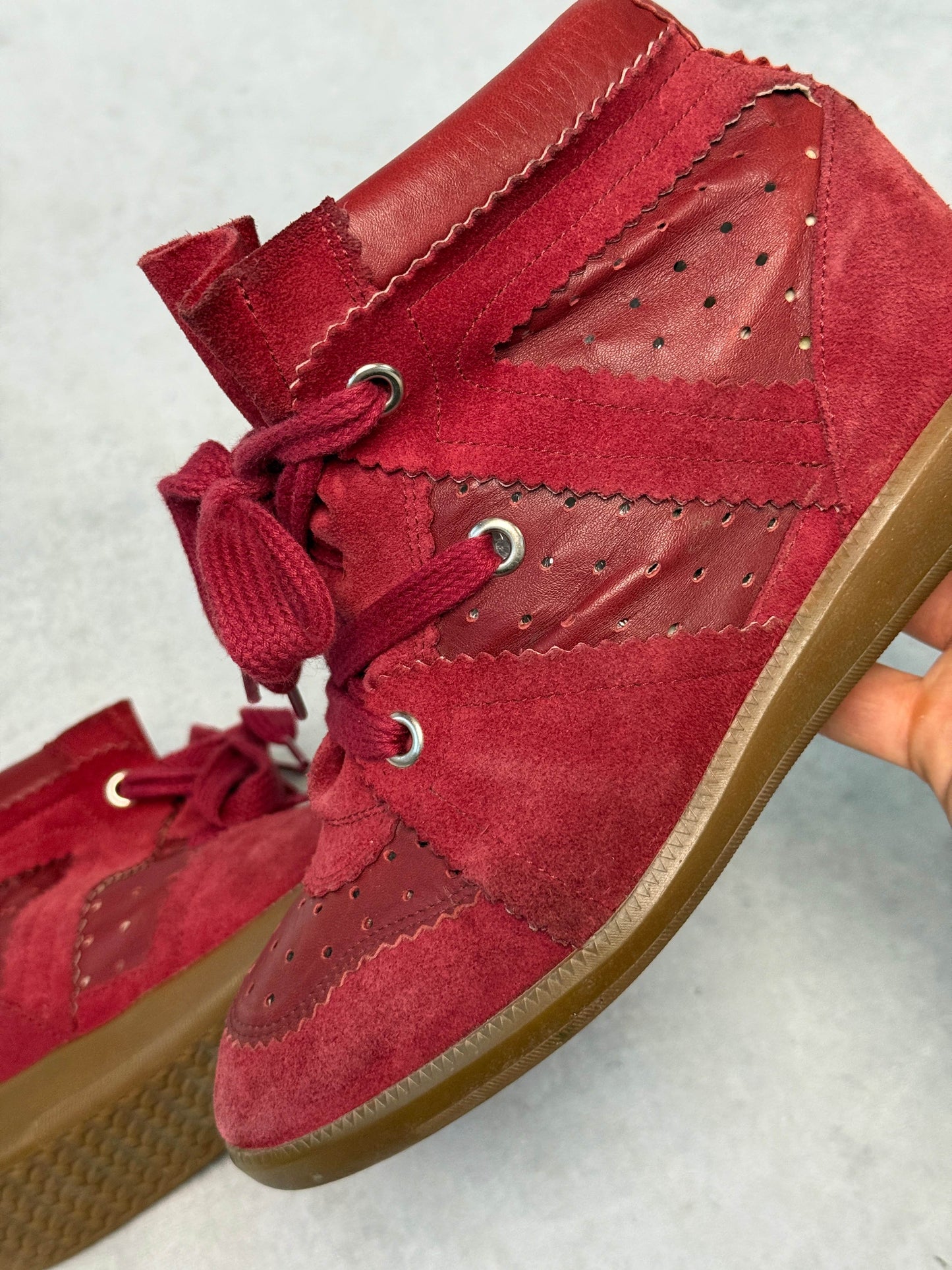 Isabel Marant Bobby Wedge Sneaker Burgundy (39)