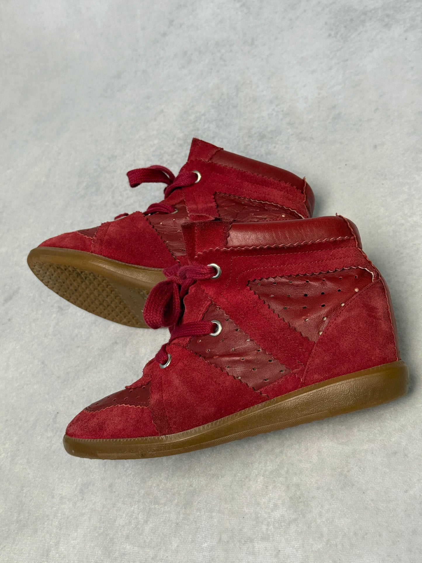 Isabel Marant Bobby Wedge Sneaker Burgundy (39)