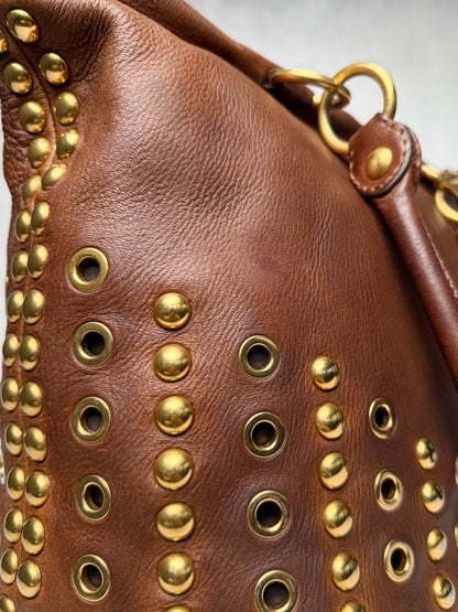 Miu Miu Eyelet Trimmed Bag Brown/Gold