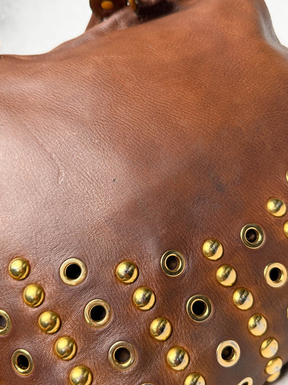 Miu Miu Eyelet Trimmed Bag Brown/Gold