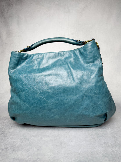 Miu Miu Hobo Bag Turqoise Leather