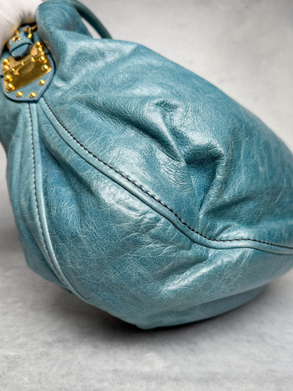 Miu Miu Hobo Bag Turqoise Leather