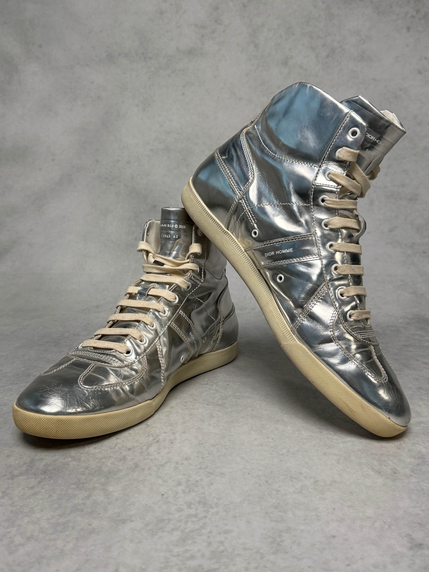 Dior Homme B48 High-Top Sneaker Silver (46)