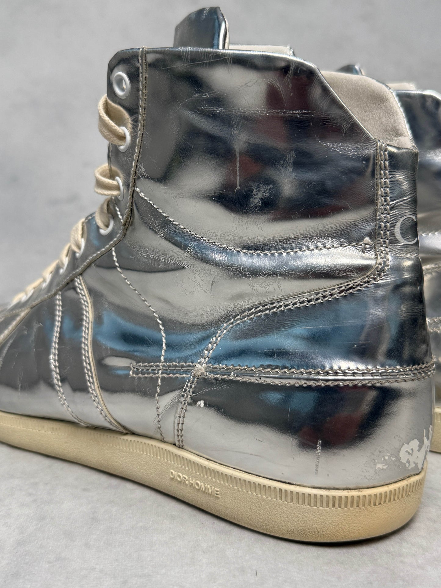 Dior Homme B48 High-Top Sneaker Silver (46)