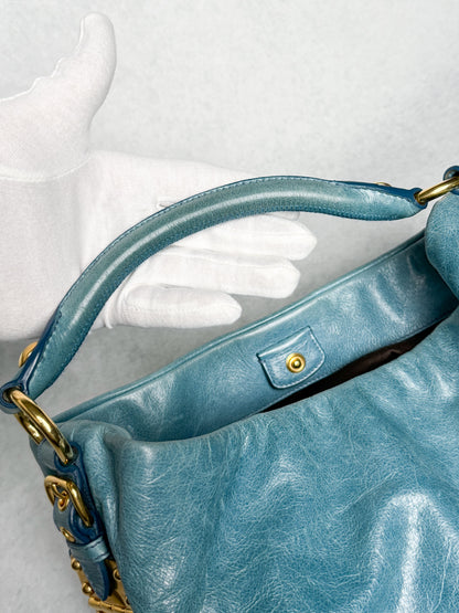 Miu Miu Hobo Bag Turqoise Leather