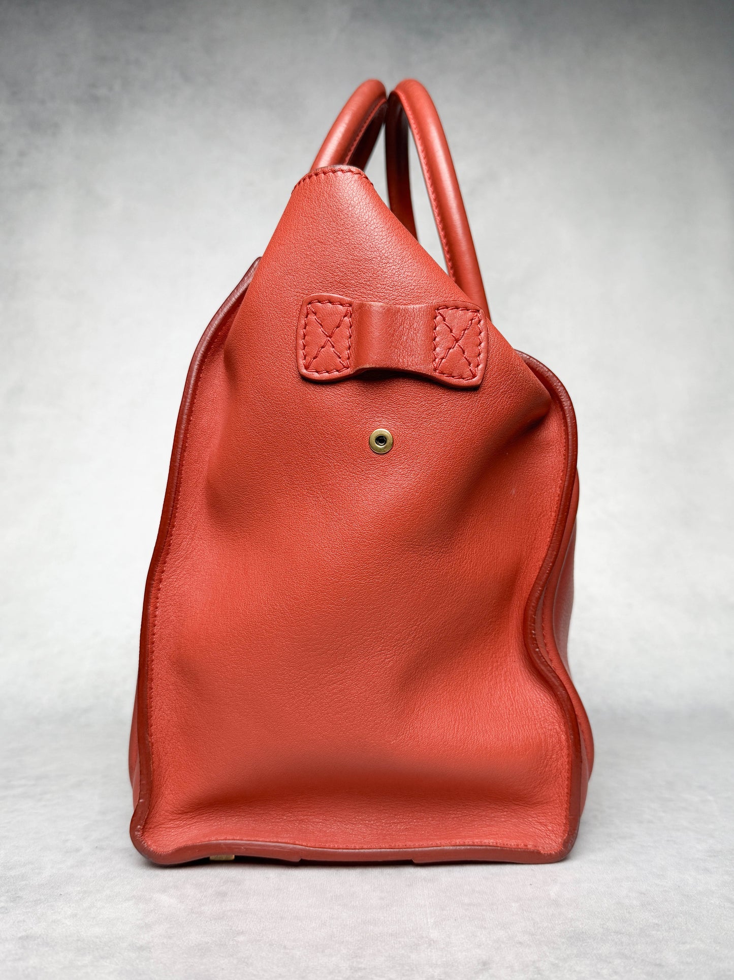 Celine Luggage Leather Handbag Red