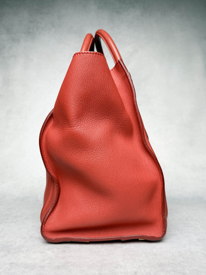 Celine Mini Luggage Leather Handbag Red