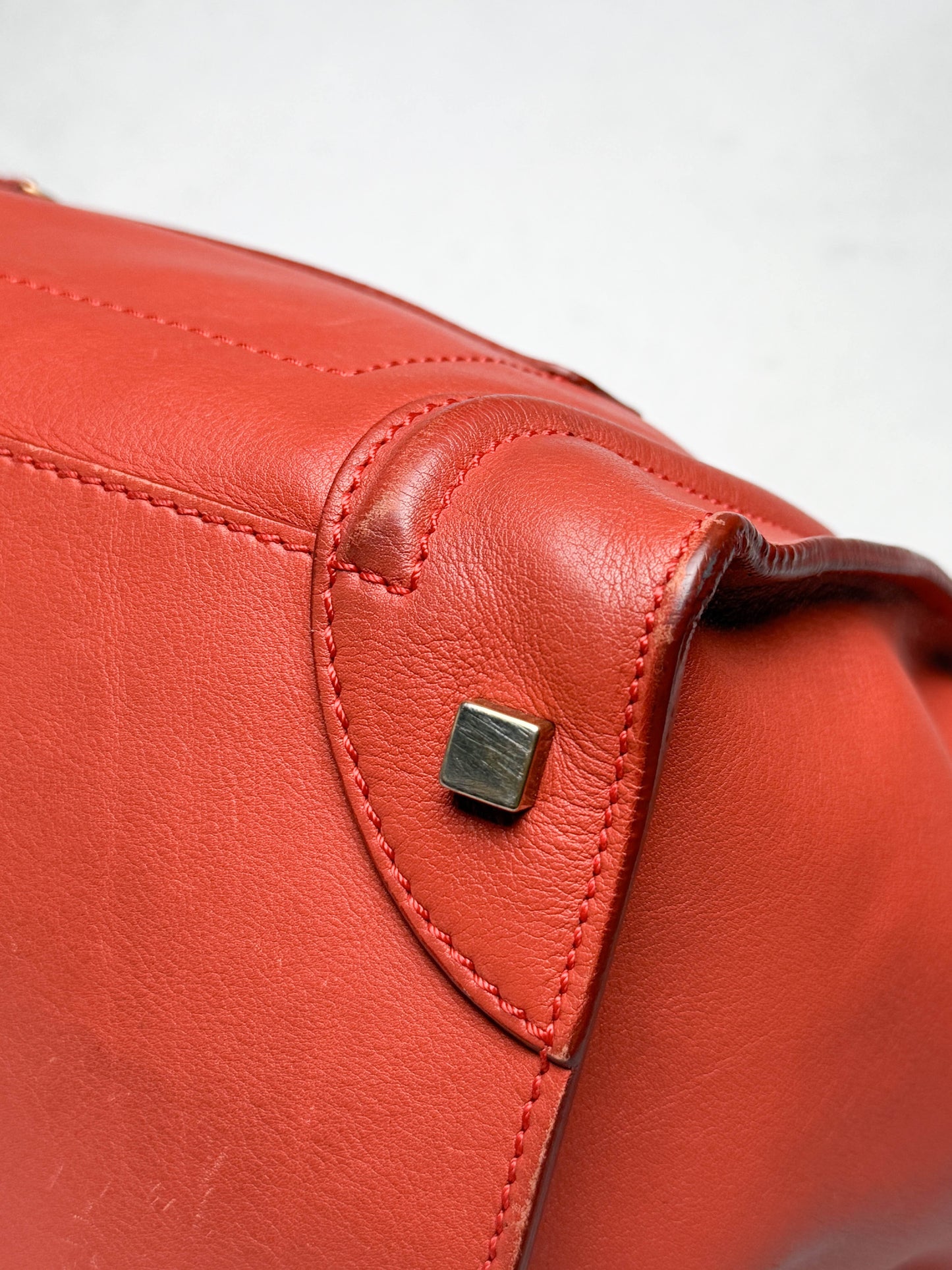 Celine Luggage Leather Handbag Red