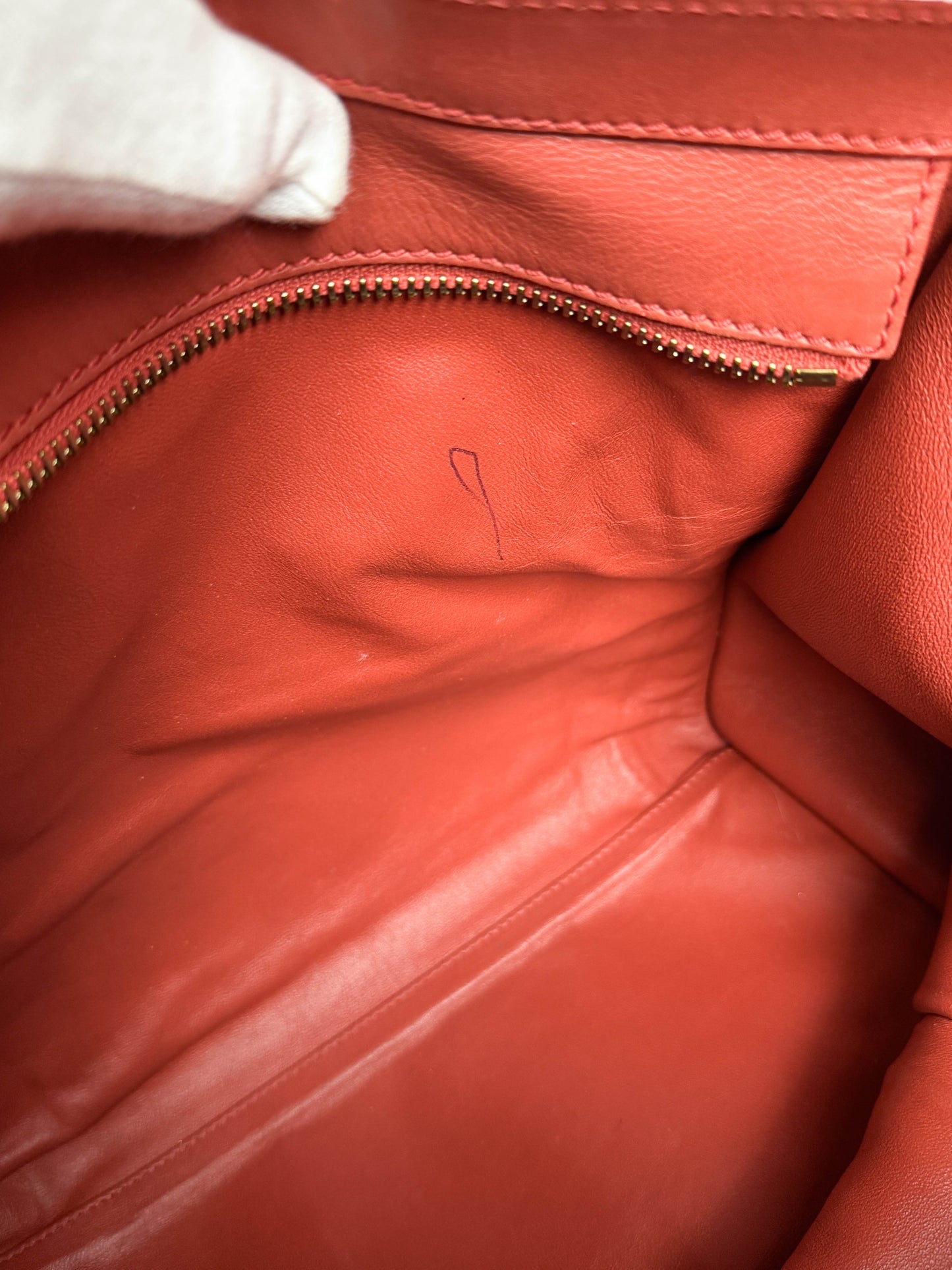 Celine Luggage Leather Handbag Red