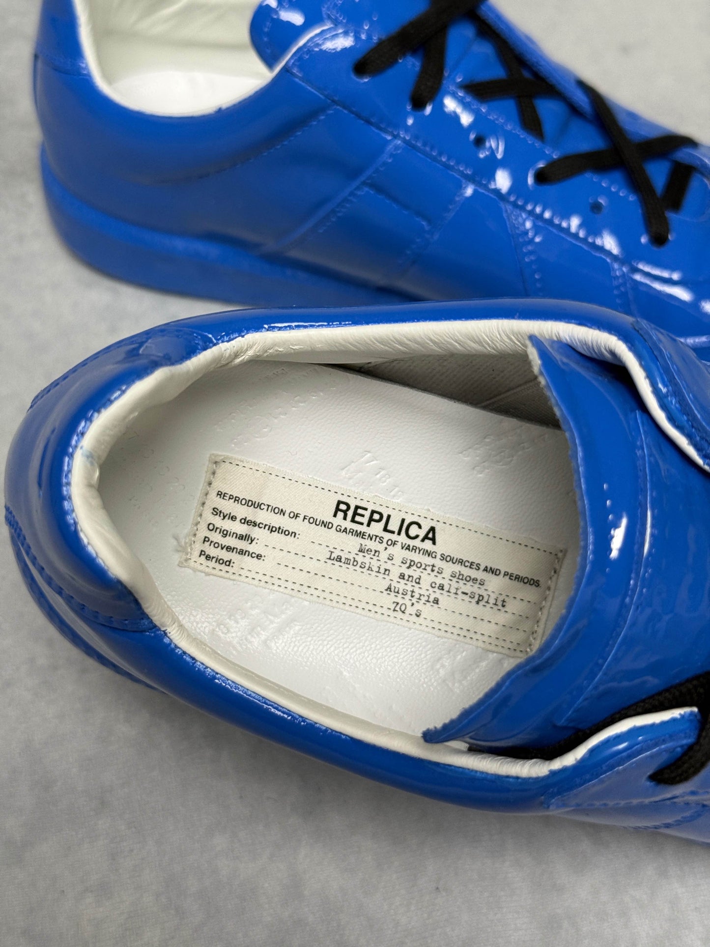 Maion Margiela Replica Low Patent Leather Blue (40)