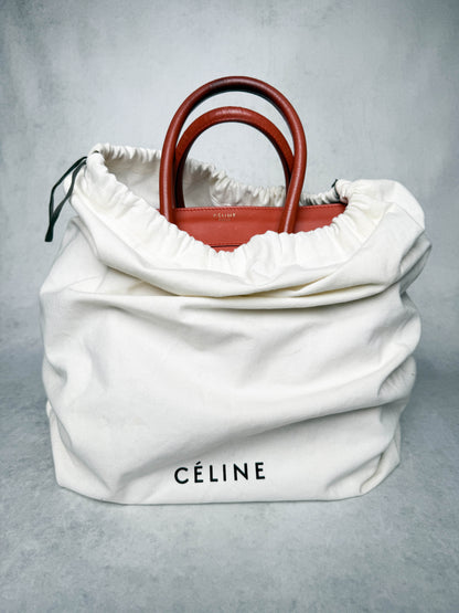 Celine Luggage Leather Handbag Red
