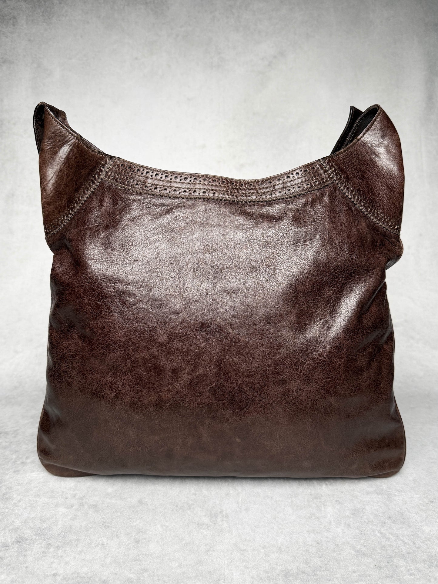 Balenciaga Giant Brogues Covered Messenger Bag Brown