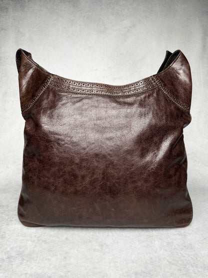 Balenciaga Giant Brogues Covered Messenger Bag Brown