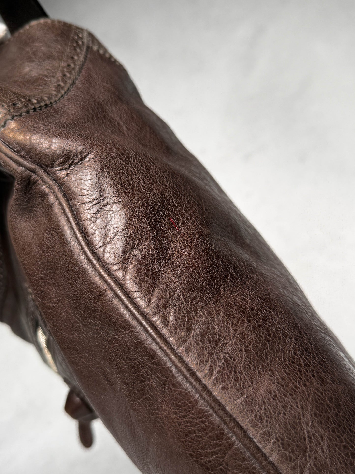 Balenciaga Giant Brogues Covered Messenger Bag Brown
