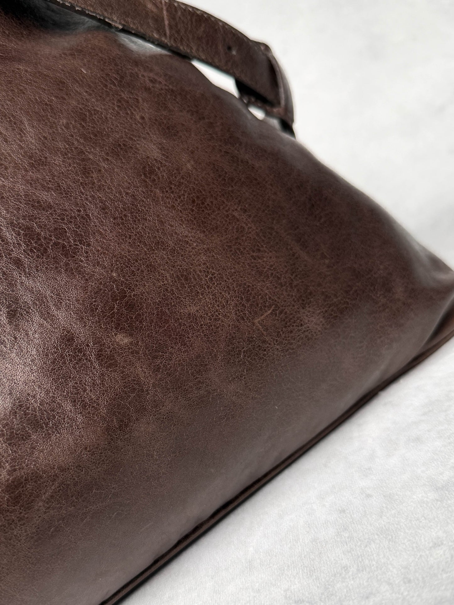 Balenciaga Giant Brogues Covered Messenger Bag Brown