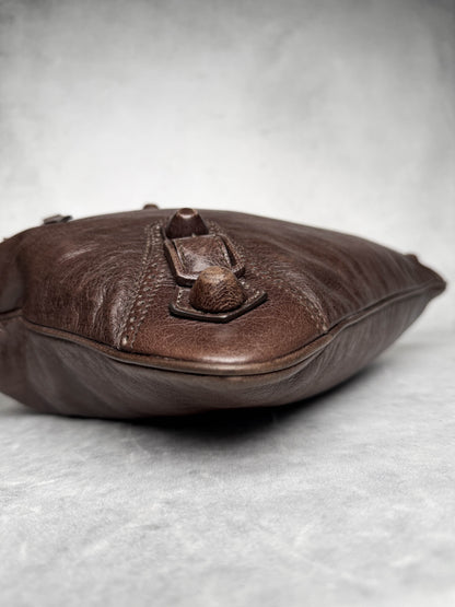 Balenciaga Giant Brogues Covered Messenger Bag Brown