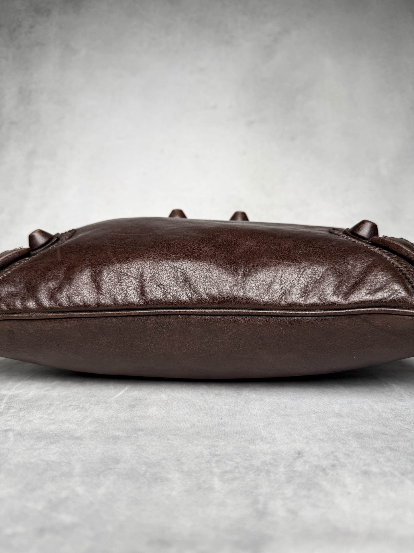 Balenciaga Giant Brogues Covered Messenger Bag Brown