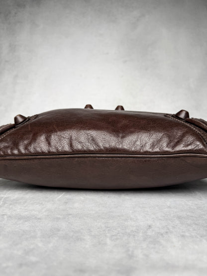 Balenciaga Giant Brogues Covered Messenger Bag Brown