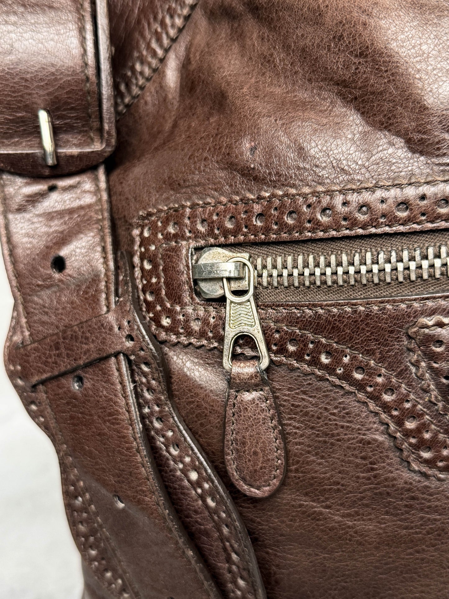 Balenciaga Giant Brogues Covered Messenger Bag Brown