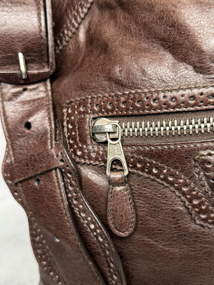 Balenciaga Giant Brogues Covered Messenger Bag Brown