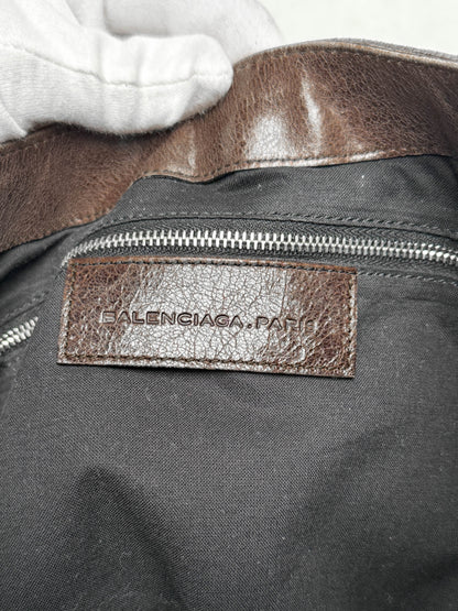 Balenciaga Giant Brogues Covered Messenger Bag Brown