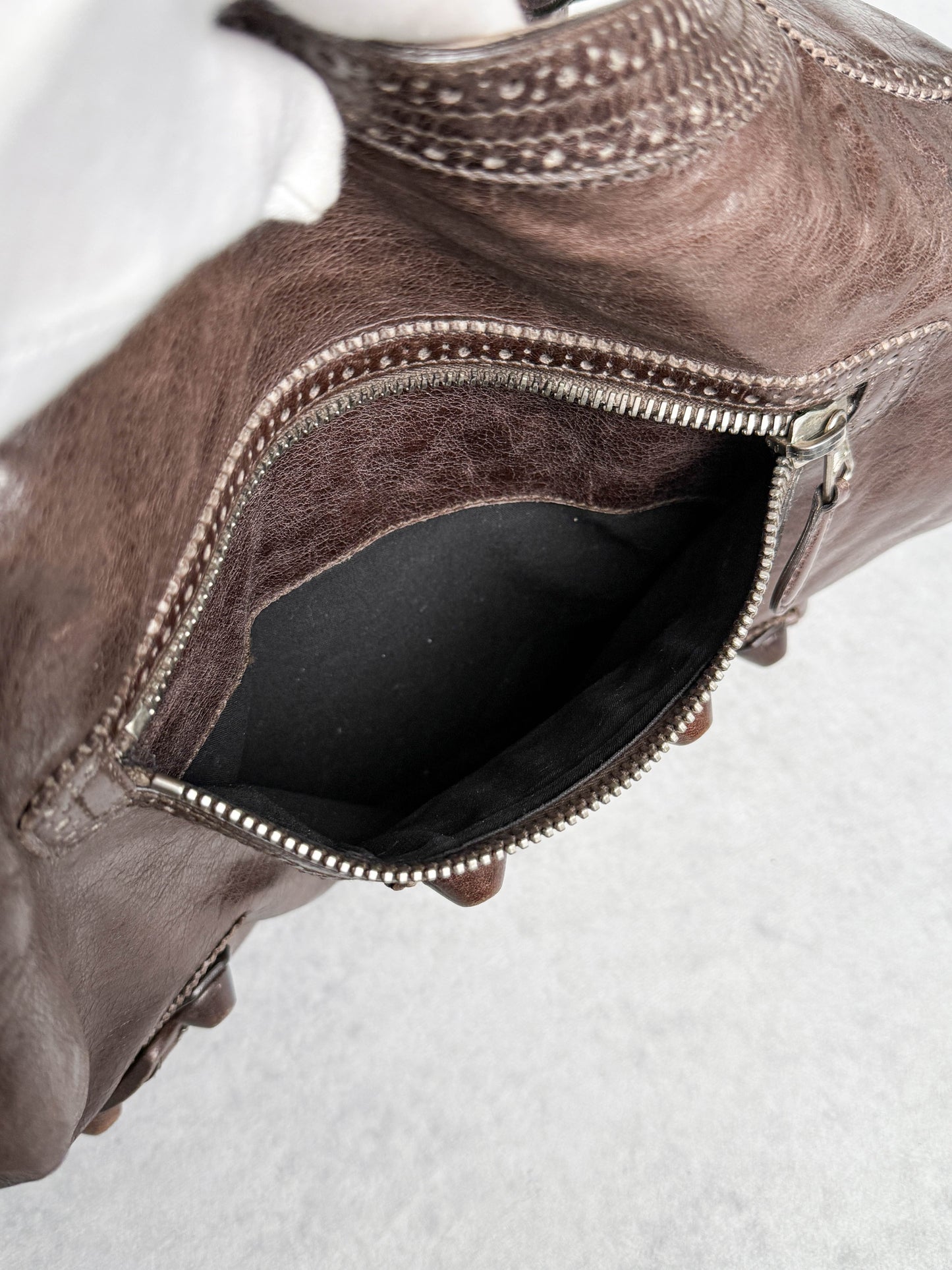 Balenciaga Giant Brogues Covered Messenger Bag Brown