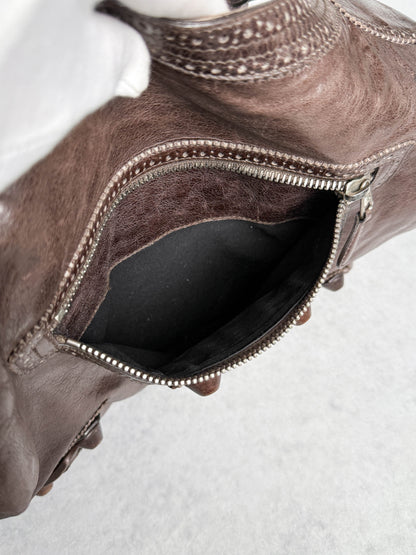 Balenciaga Giant Brogues Covered Messenger Bag Brown