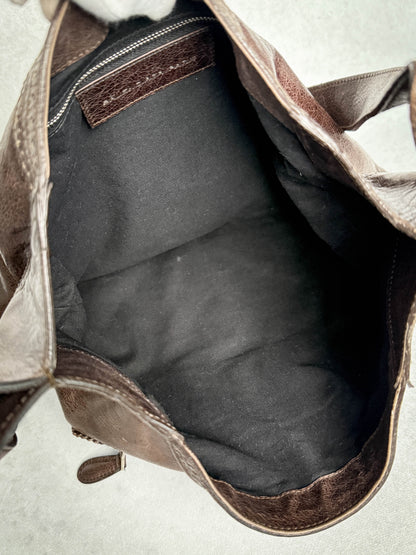 Balenciaga Giant Brogues Covered Messenger Bag Brown