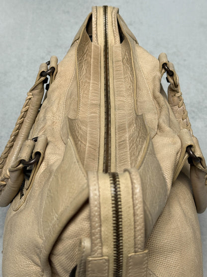 Balenciaga Classic City Bag Perforated Leather Beige