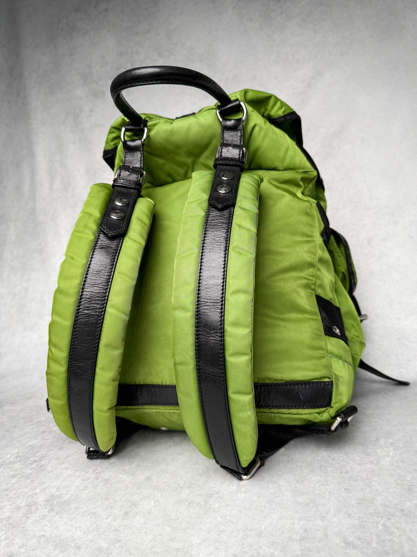 Balenciaga Nylon/Leather Backpack Green
