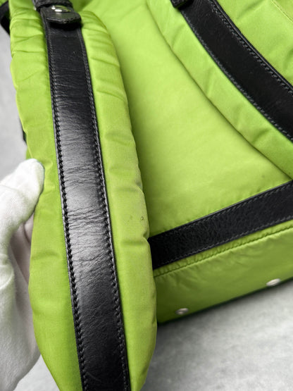 Balenciaga Nylon/Leather Backpack Green