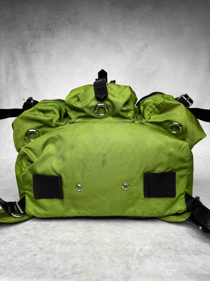 Balenciaga Nylon/Leather Backpack Green