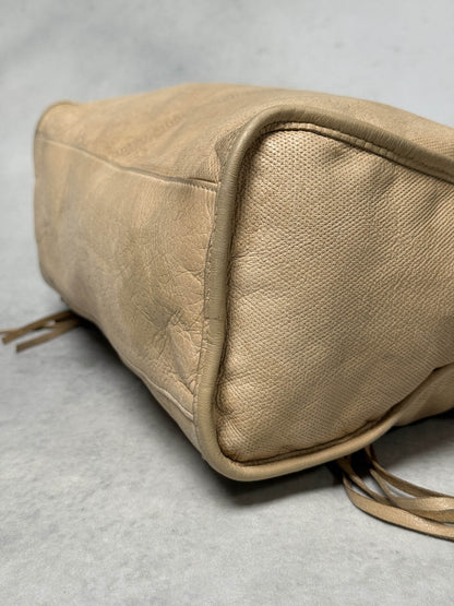 Balenciaga Classic City Bag Perforated Leather Beige