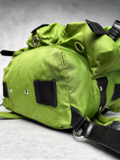 Balenciaga Nylon/Leather Backpack Green