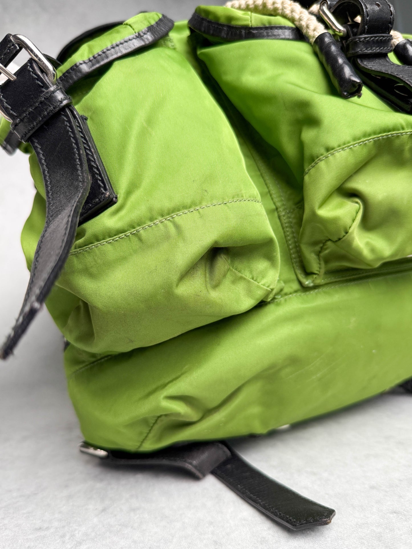 Balenciaga Nylon/Leather Backpack Green