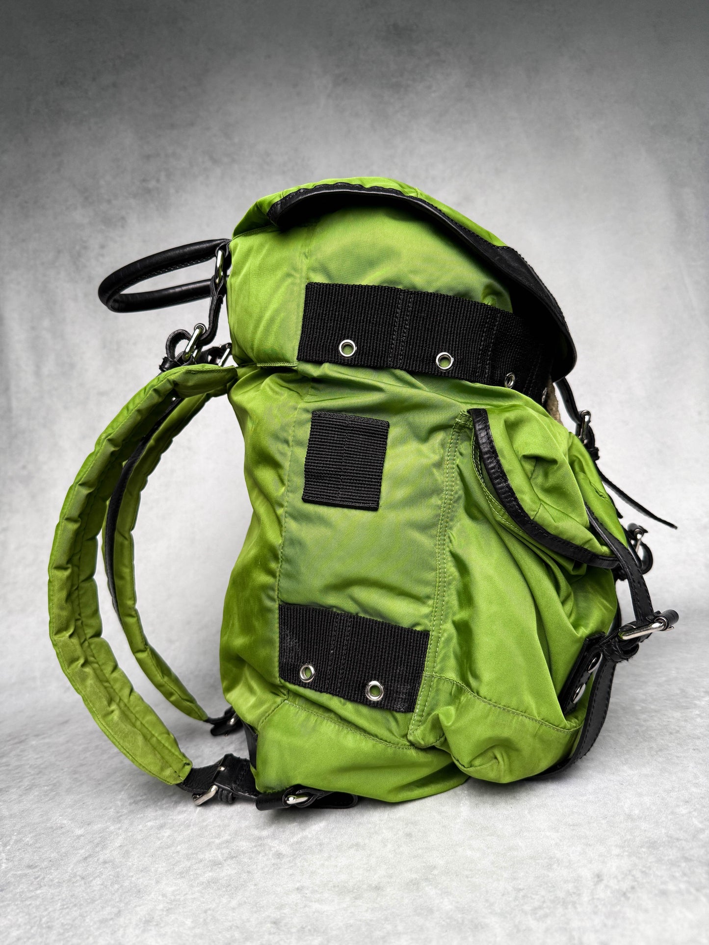 Balenciaga Nylon/Leather Backpack Green