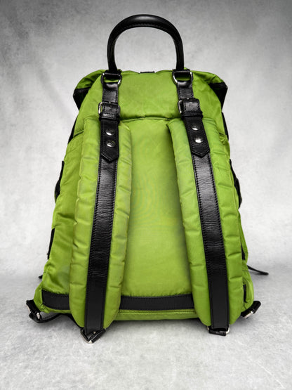 Balenciaga Nylon/Leather Backpack Green