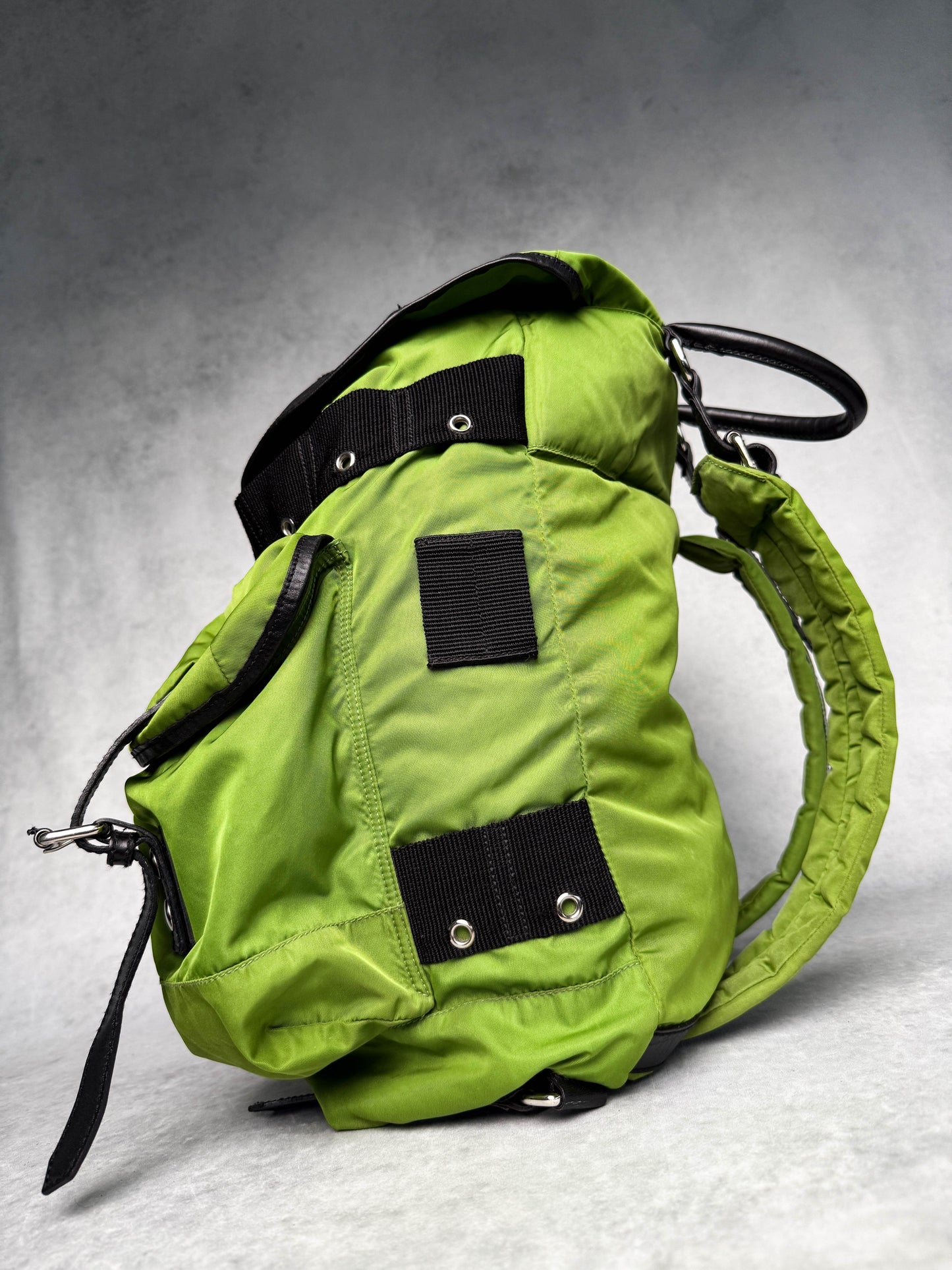 Balenciaga Nylon/Leather Backpack Green