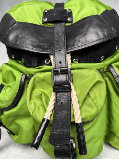 Balenciaga Nylon/Leather Backpack Green