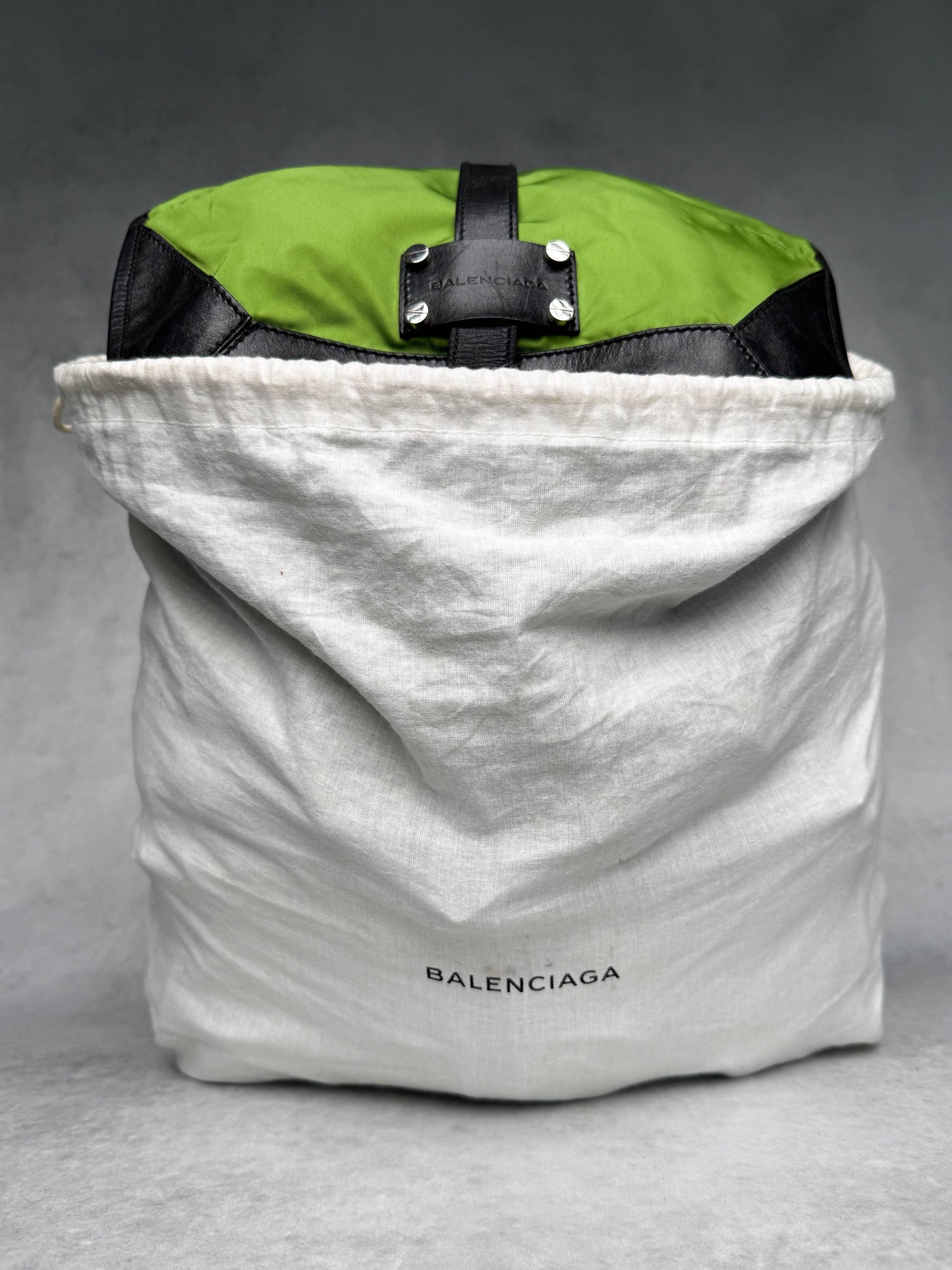 Balenciaga Nylon/Leather Backpack Green