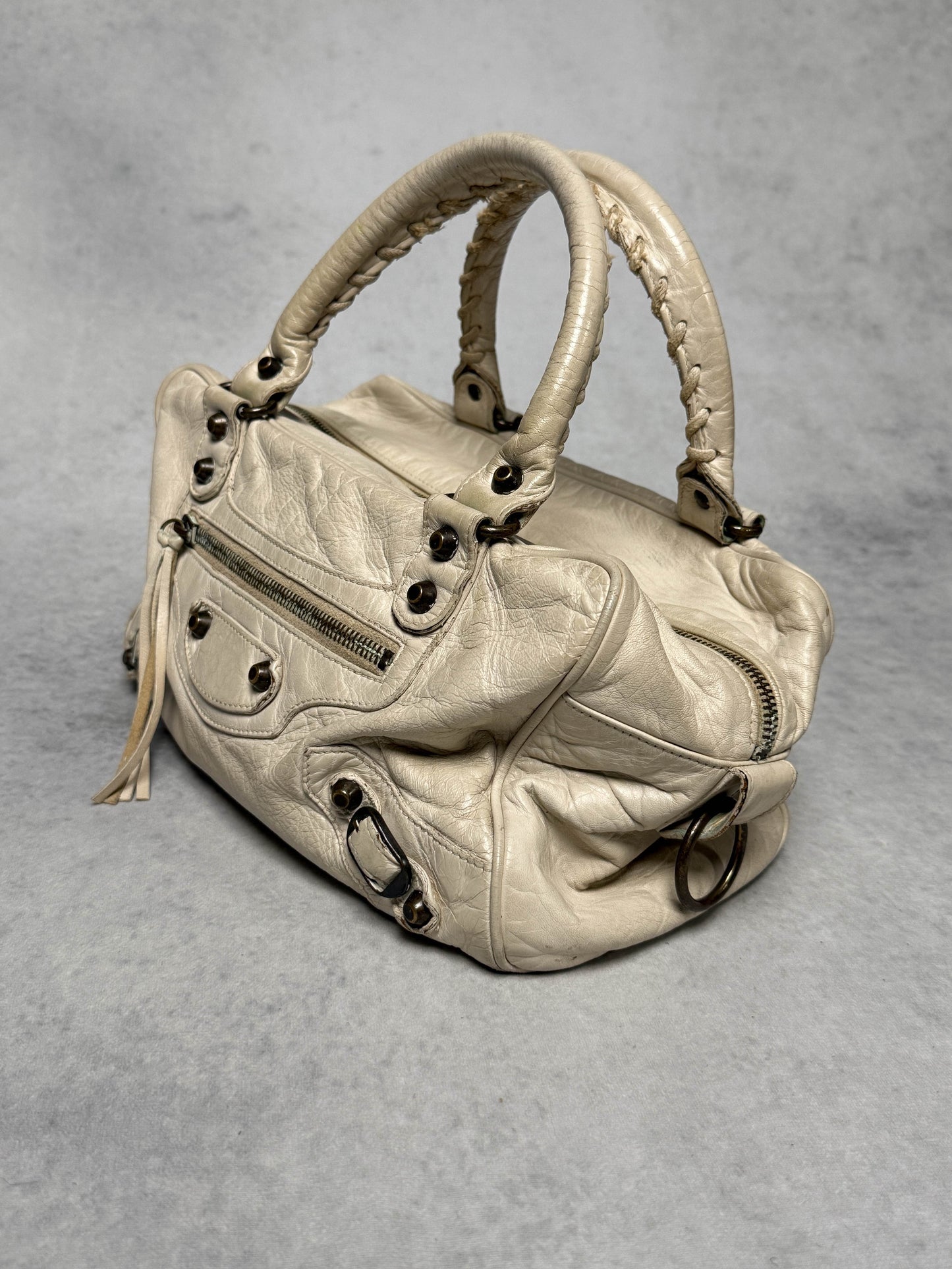 Balenciaga Box Bag White Chevre Leather