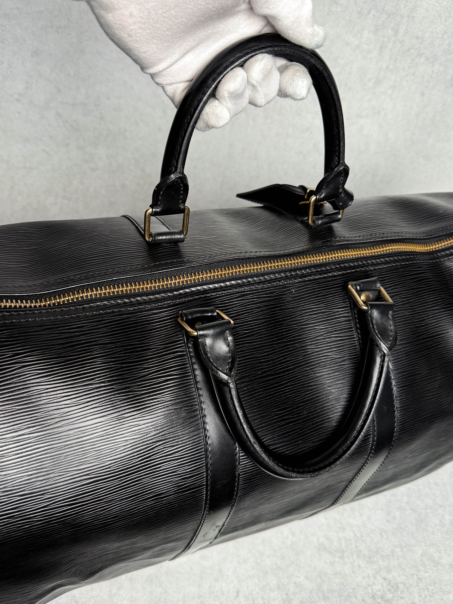Louis Vuitton Keepall 55 Black Epi Leather 1993