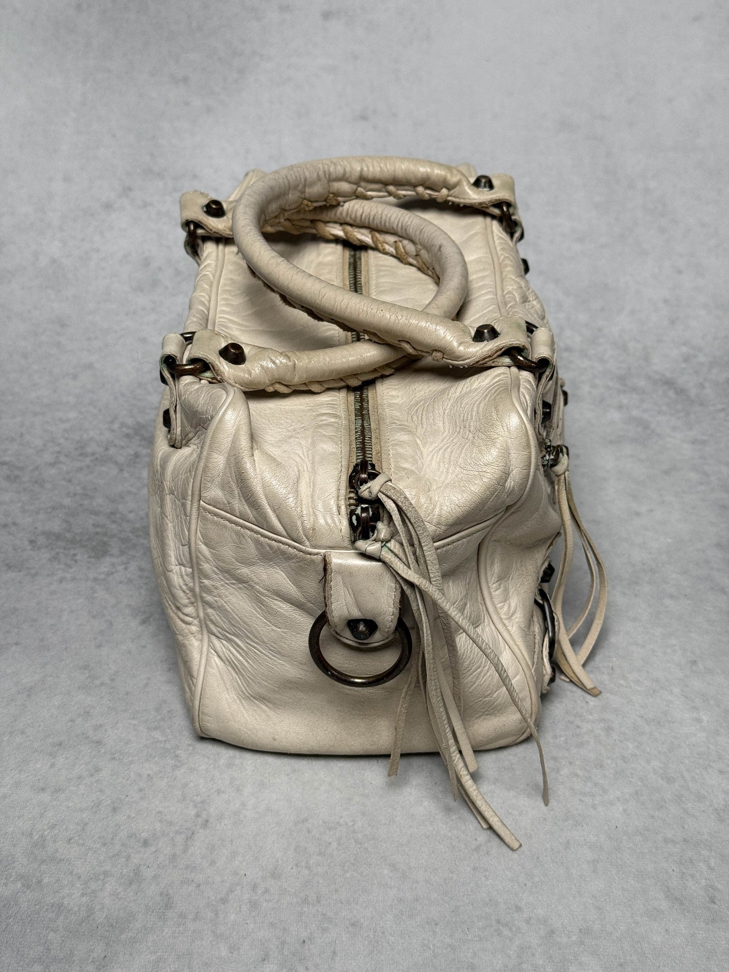 Balenciaga Box Bag White Chevre Leather