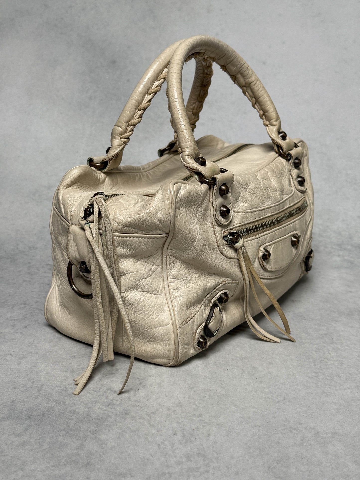 Balenciaga Box Bag White Chevre Leather