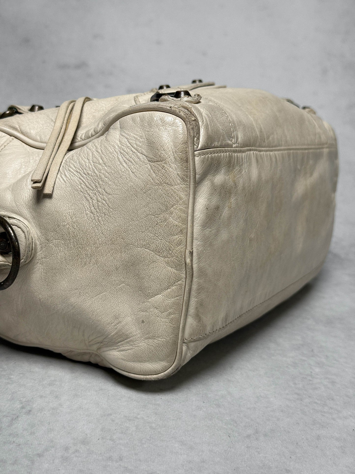 Balenciaga Box Bag White Chevre Leather