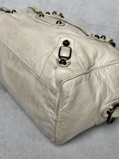 Balenciaga Box Bag White Chevre Leather