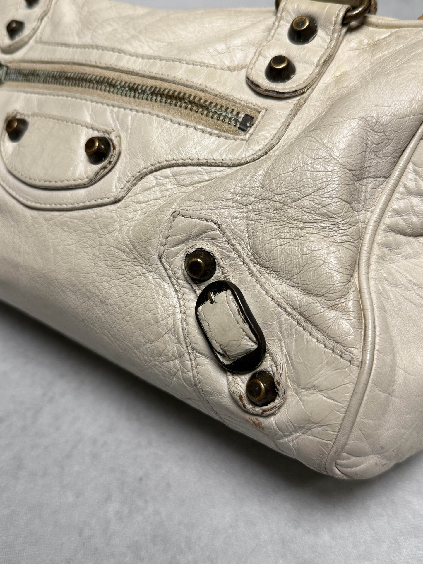 Balenciaga Box Bag White Chevre Leather
